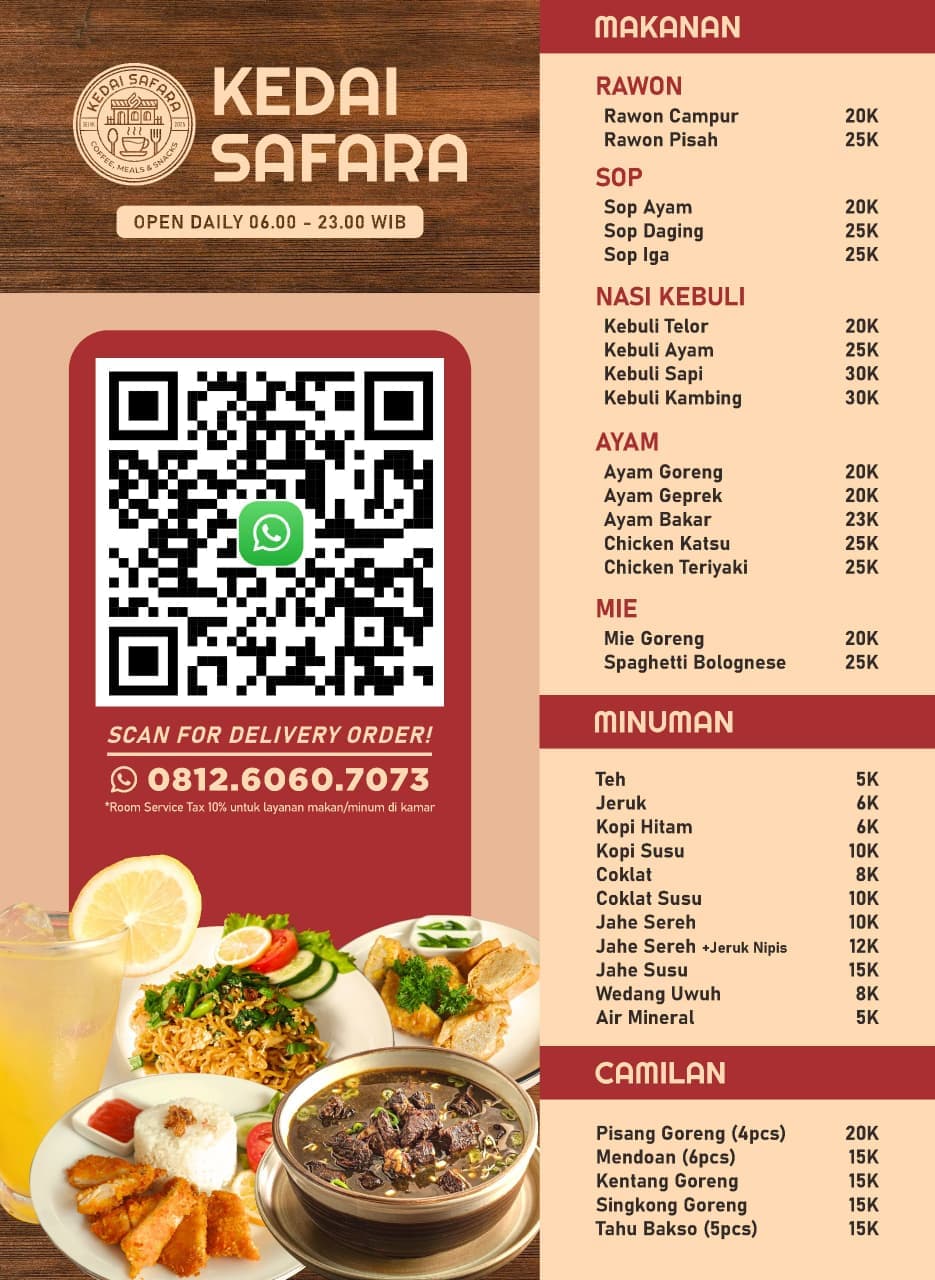 Daftar menu Kedai Safara bagian kedua beserta harga