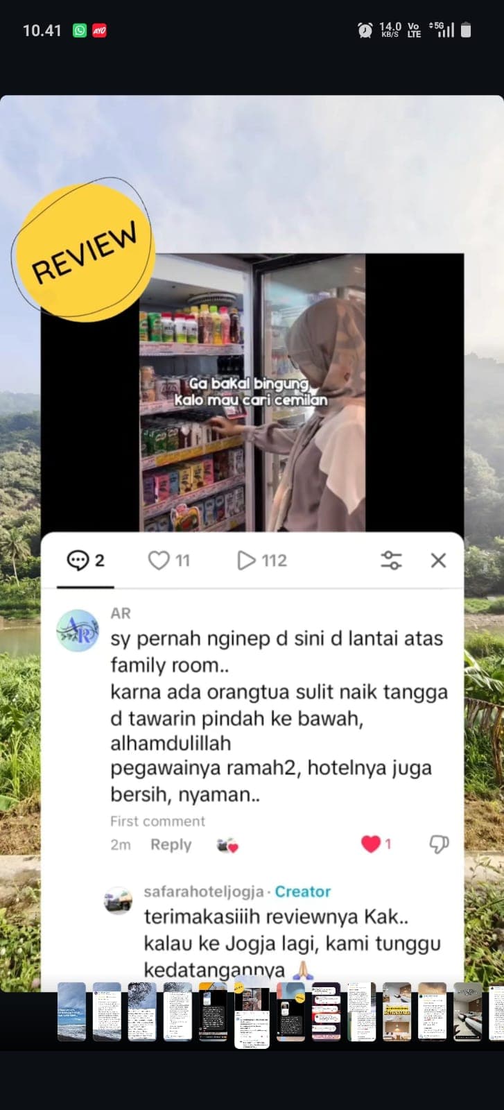 Screenshot ulasan nyata tamu Safara Hotel 5