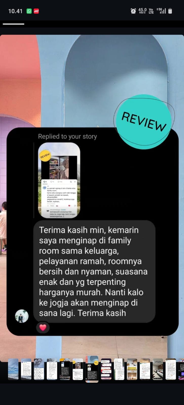 Screenshot ulasan nyata tamu Safara Hotel 7